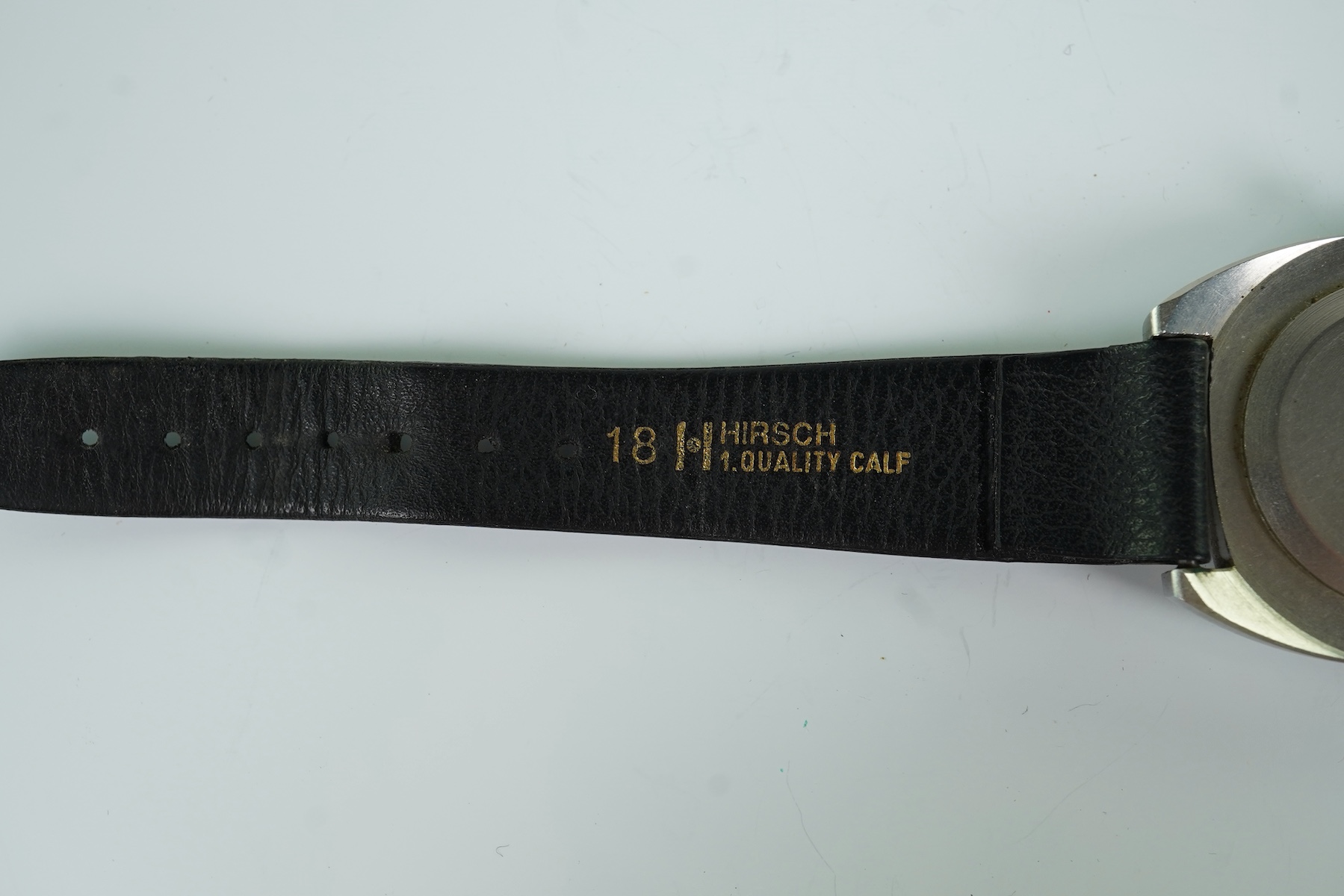 A gentleman's stainless steel tonneau cased R.A.F. 'Lost Navigator' manual wind wrist watch, one of 2000 issued only in 1976